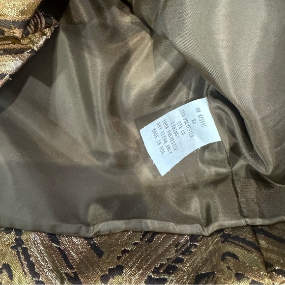 Vintage Painted Pony Wearable Art Geometric Gold Jacket Size Small Shimmer Coat - Picture 12 of 15